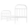 Metal bed frame with headboard and footboard white 75x190 cm by vidaXL, Beds and slatted bases - Ref: Foro24-353692, Price: 6...