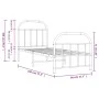Metal bed frame with headboard and footboard white 75x190 cm by vidaXL, Beds and slatted bases - Ref: Foro24-353692, Price: 6...