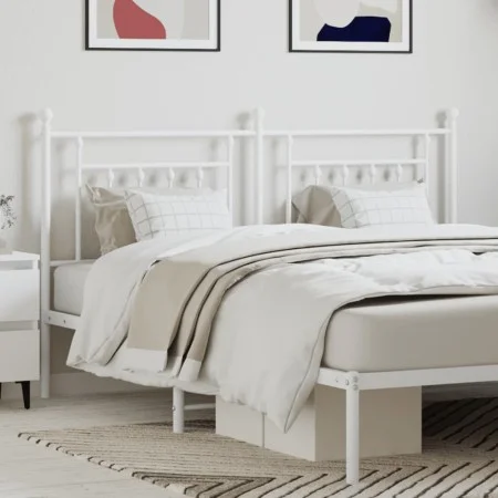 White metal headboard 160 cm by vidaXL, Headboards and footboards - Ref: Foro24-353621, Price: 50,71 €, Discount: %