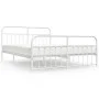 Metal bed frame with headboard and white footboard 160x200 cm by vidaXL, Beds and slatted bases - Ref: Foro24-352648, Price: ...