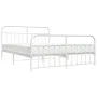 Metal bed frame with headboard and white footboard 160x200 cm by vidaXL, Beds and slatted bases - Ref: Foro24-352648, Price: ...