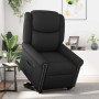 Sillón reclinable vertical de cuero sintético negro brillante