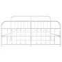 Metal bed frame with headboard and white footboard 160x200 cm by vidaXL, Beds and slatted bases - Ref: Foro24-352648, Price: ...