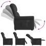 Sillón reclinable vertical de cuero sintético negro brillante
