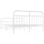 Metal bed frame with headboard and white footboard 160x200 cm by vidaXL, Beds and slatted bases - Ref: Foro24-352648, Price: ...