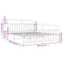 Estructura cama metal con cabecero y estribo blanco 160x200 cm de vidaXL, Camas y somieres - Ref: Foro24-352648, Precio: 137,...