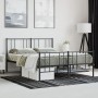 Estructura de cama cabecero y estribo metal negro 160x200 cm de vidaXL, Camas y somieres - Ref: Foro24-352501, Precio: 117,14...