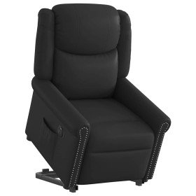 Sillón reclinable eléctrico pie cuero sintético negro brillante en Sillones | Comprar online en Foro24