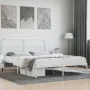 Estructura de cama de metal con cabecero blanco 180x200 cm de vidaXL, Camas y somieres - Ref: Foro24-352631, Precio: 124,34 €...