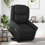 Sillón reclinable eléctrico pie cuero sintético negro brillante