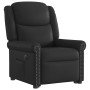 Sillón reclinable eléctrico pie cuero sintético negro brillante