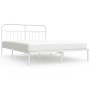 Bettgestell aus Metall mit weißem Kopfteil 180x200 cm von vidaXL, Betten und Lattenroste - Ref: Foro24-352631, Preis: 126,41 ...