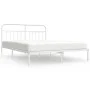 Estructura de cama de metal con cabecero blanco 180x200 cm de vidaXL, Camas y somieres - Ref: Foro24-352631, Precio: 124,34 €...