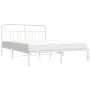 Bettgestell aus Metall mit weißem Kopfteil 180x200 cm von vidaXL, Betten und Lattenroste - Ref: Foro24-352631, Preis: 124,34 ...
