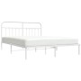 Bettgestell aus Metall mit weißem Kopfteil 180x200 cm von vidaXL, Betten und Lattenroste - Ref: Foro24-352631, Preis: 126,41 ...