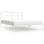 Metal bed frame with white headboard 183x213 cm by vidaXL, Beds and slatted bases - Ref: Foro24-352632, Price: 123,82 €, Disc...