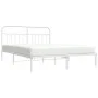 Metal bed frame with white headboard 183x213 cm by vidaXL, Beds and slatted bases - Ref: Foro24-352632, Price: 123,82 €, Disc...