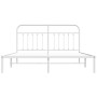 Estructura de cama de metal con cabecero blanco 180x200 cm de vidaXL, Camas y somieres - Ref: Foro24-352631, Precio: 126,31 €...