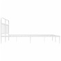 Estructura de cama de metal con cabecero blanco 180x200 cm de vidaXL, Camas y somieres - Ref: Foro24-352631, Precio: 126,31 €...