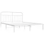 Metal bed frame with white headboard 183x213 cm by vidaXL, Beds and slatted bases - Ref: Foro24-352632, Price: 123,82 €, Disc...