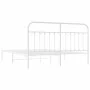 Bettgestell aus Metall mit weißem Kopfteil 180x200 cm von vidaXL, Betten und Lattenroste - Ref: Foro24-352631, Preis: 124,34 ...