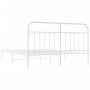 Bettgestell aus Metall mit weißem Kopfteil 180x200 cm von vidaXL, Betten und Lattenroste - Ref: Foro24-352631, Preis: 126,41 ...