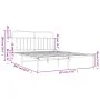 Bettgestell aus Metall mit weißem Kopfteil 180x200 cm von vidaXL, Betten und Lattenroste - Ref: Foro24-352631, Preis: 124,34 ...
