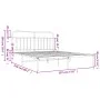 Metal bed frame with white headboard 183x213 cm by vidaXL, Beds and slatted bases - Ref: Foro24-352632, Price: 123,82 €, Disc...