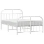 Metal bed frame with headboard and white footboard 120x200 cm by vidaXL, Beds and slatted bases - Ref: Foro24-353700, Price: ...