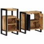 Juego de muebles de baño 2 pcs Madera de mango maciza y rugosa