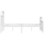 Metal bed frame with headboard and white footboard 120x200 cm by vidaXL, Beds and slatted bases - Ref: Foro24-353700, Price: ...