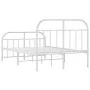 Metal bed frame with headboard and white footboard 120x200 cm by vidaXL, Beds and slatted bases - Ref: Foro24-353700, Price: ...