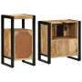 Juego de muebles de baño 2 pcs Madera de mango maciza y rugosa