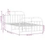 Metal bed frame with headboard and white footboard 120x200 cm by vidaXL, Beds and slatted bases - Ref: Foro24-353700, Price: ...