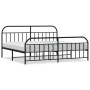 Estructura de cama cabecero y estribo metal negro 193x203cm de vidaXL, Camas y somieres - Ref: Foro24-353659, Precio: 139,08 ...