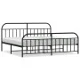 Estructura de cama cabecero y estribo metal negro 193x203cm de vidaXL, Camas y somieres - Ref: Foro24-353659, Precio: 136,96 ...