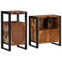 Juego de muebles de baño 2 pcs Marrón madera maciza reciclada
