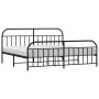 Estructura de cama cabecero y estribo metal negro 193x203cm de vidaXL, Camas y somieres - Ref: Foro24-353659, Precio: 139,08 ...