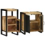 Juego de muebles de baño 2 pcs Madera de mango maciza y rugosa