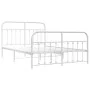 Estructura cama metal con cabecero y estribo blanco 140x200 cm de vidaXL, Camas y somieres - Ref: Foro24-352646, Precio: 130,...