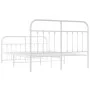 Estructura cama metal con cabecero y estribo blanco 140x200 cm de vidaXL, Camas y somieres - Ref: Foro24-352646, Precio: 130,...