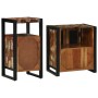 Juego de muebles de baño 2 pcs Marrón madera maciza reciclada