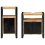 Juego de muebles de baño 2 pcs Madera de mango maciza y rugosa