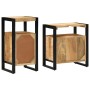 Juego de muebles de baño 2 pcs Madera de mango maciza y rugosa