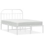 Estructura de cama de metal con cabecero blanca 120x200 cm de vidaXL, Camas y somieres - Ref: Foro24-353682, Precio: 88,66 €,...