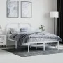 Metal bed frame with white headboard 120x200 cm by vidaXL, Beds and slatted bases - Ref: Foro24-353682, Price: 87,51 €, Disco...