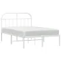 Metal bed frame with white headboard 120x200 cm by vidaXL, Beds and slatted bases - Ref: Foro24-353682, Price: 87,51 €, Disco...