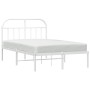 Metallbettgestell mit weißem Kopfteil 120x200 cm von vidaXL, Betten und Lattenroste - Ref: Foro24-353682, Preis: 88,71 €, Rab...