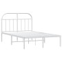 Estructura de cama de metal con cabecero blanca 120x200 cm de vidaXL, Camas y somieres - Ref: Foro24-353682, Precio: 88,66 €,...