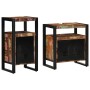 Juego de muebles de baño 2 pcs Marrón madera maciza reciclada